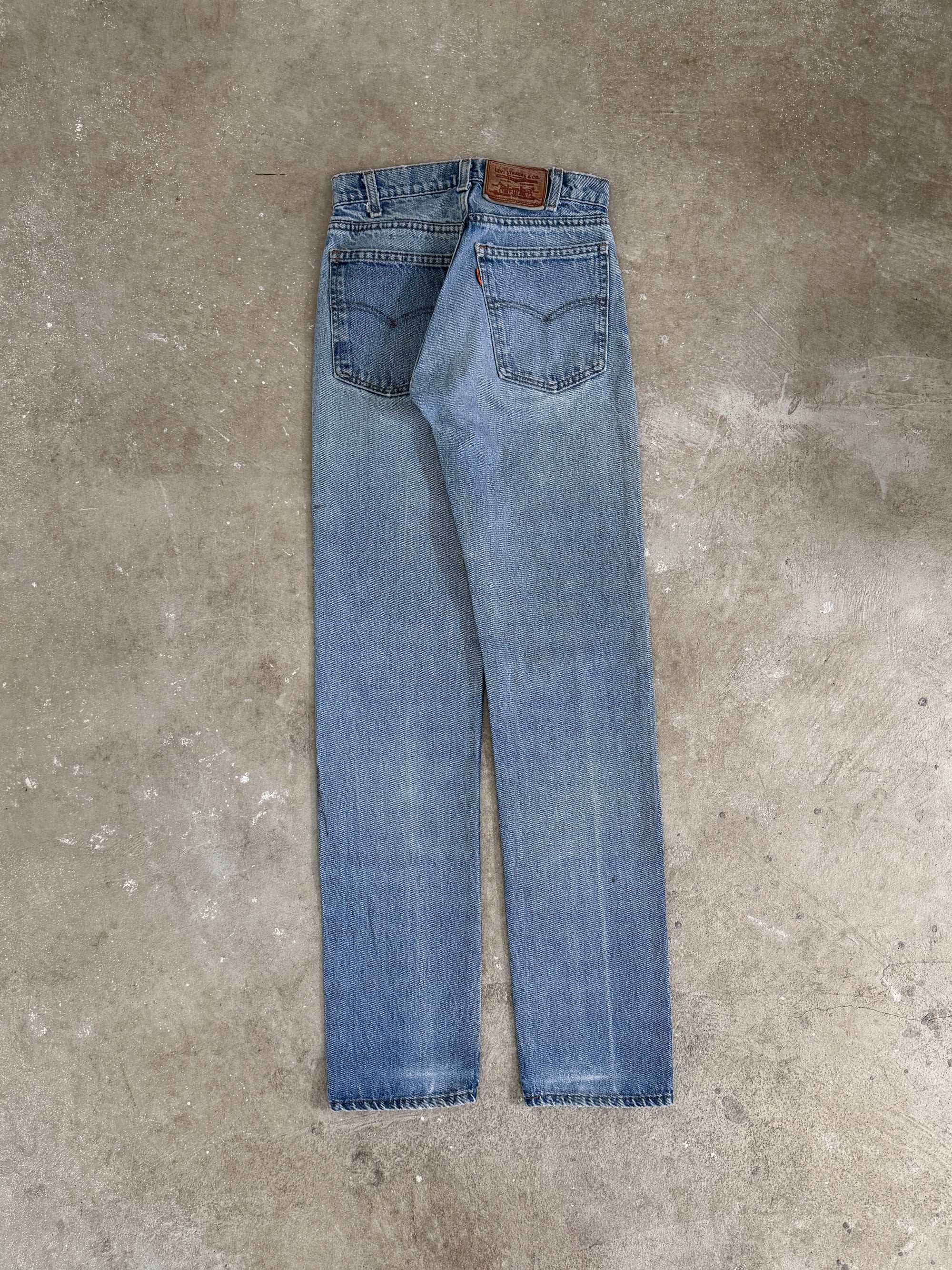 1980s Orange Tab Levis Faded Blue 502 (26X33)