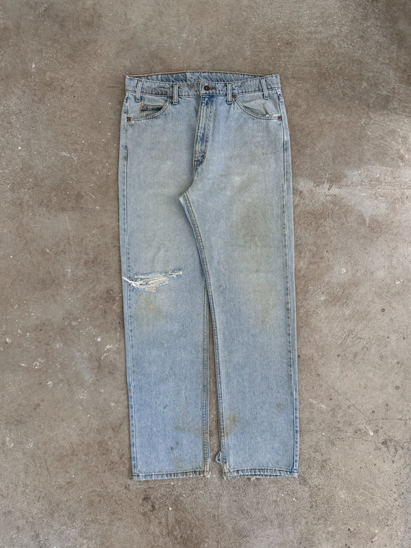 1990s Orange Tab Levis Faded Blue 505 (34X32)