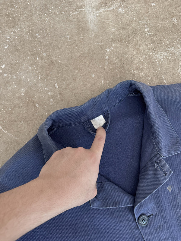 1980s Faded Dark Blue French Chore Jacket (M)
