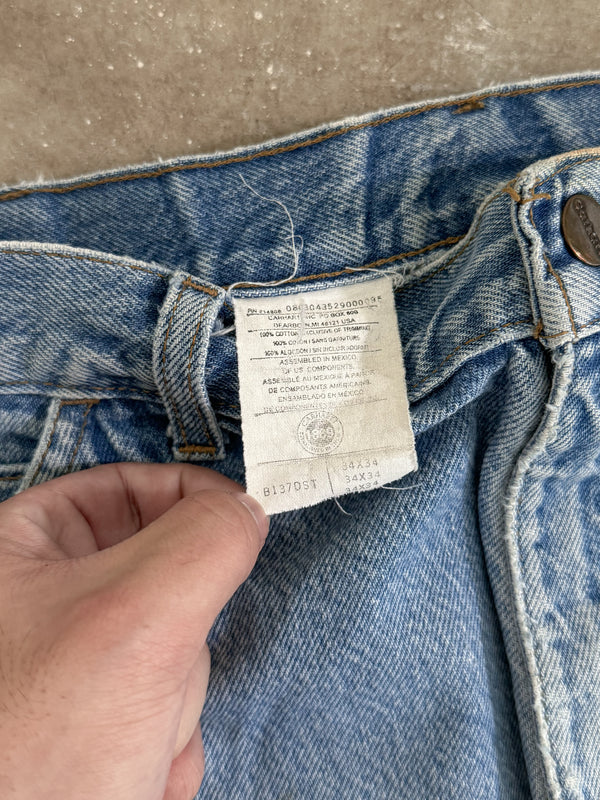 Early 00s Carhartt B137 Blue Denim Work Pants (32X33)