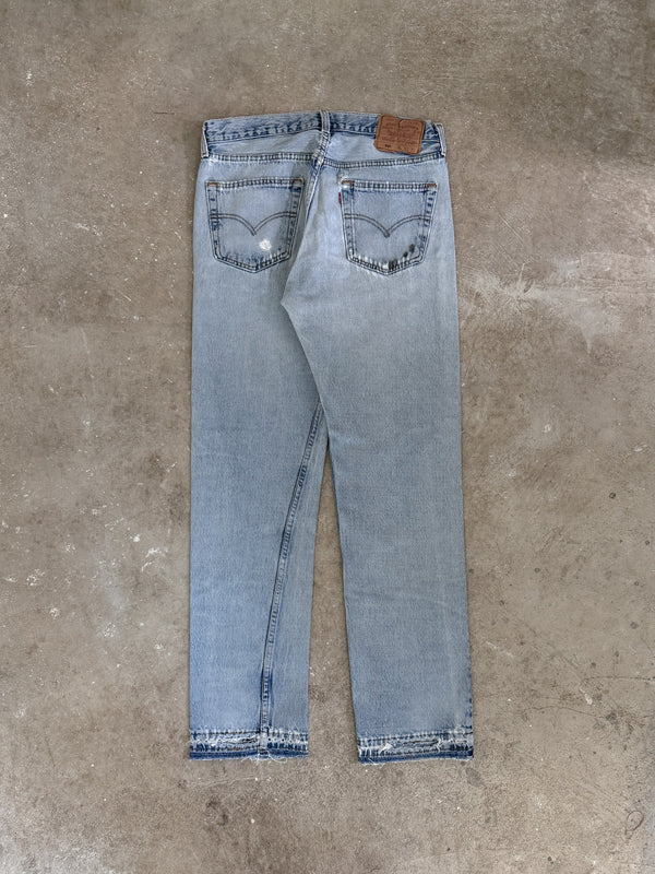 1990s Levis Faded Blue 501 Released Hem (31X31)