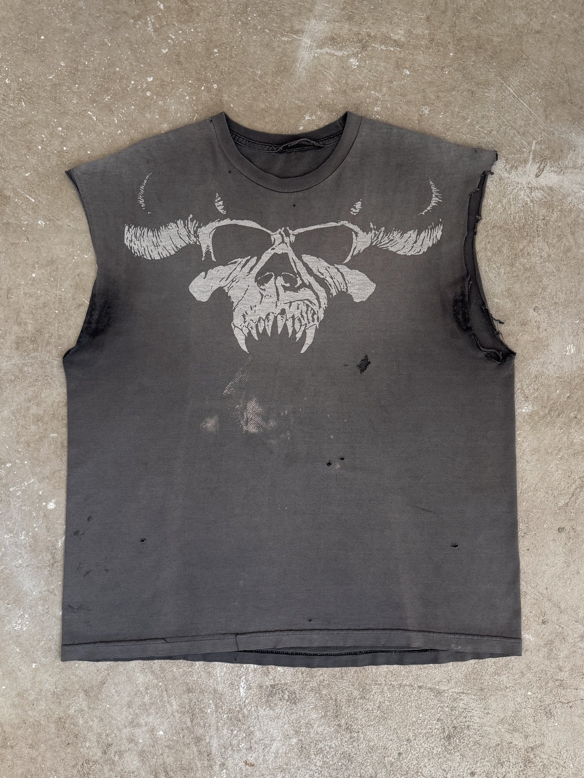 2005 Danzig "Skull" Faded Cut Off Tee (XL)