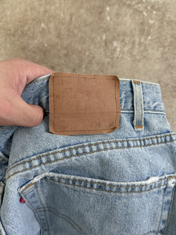 Early 00s Levis Dirty Faded Blue 505 Released Hem (36X31)