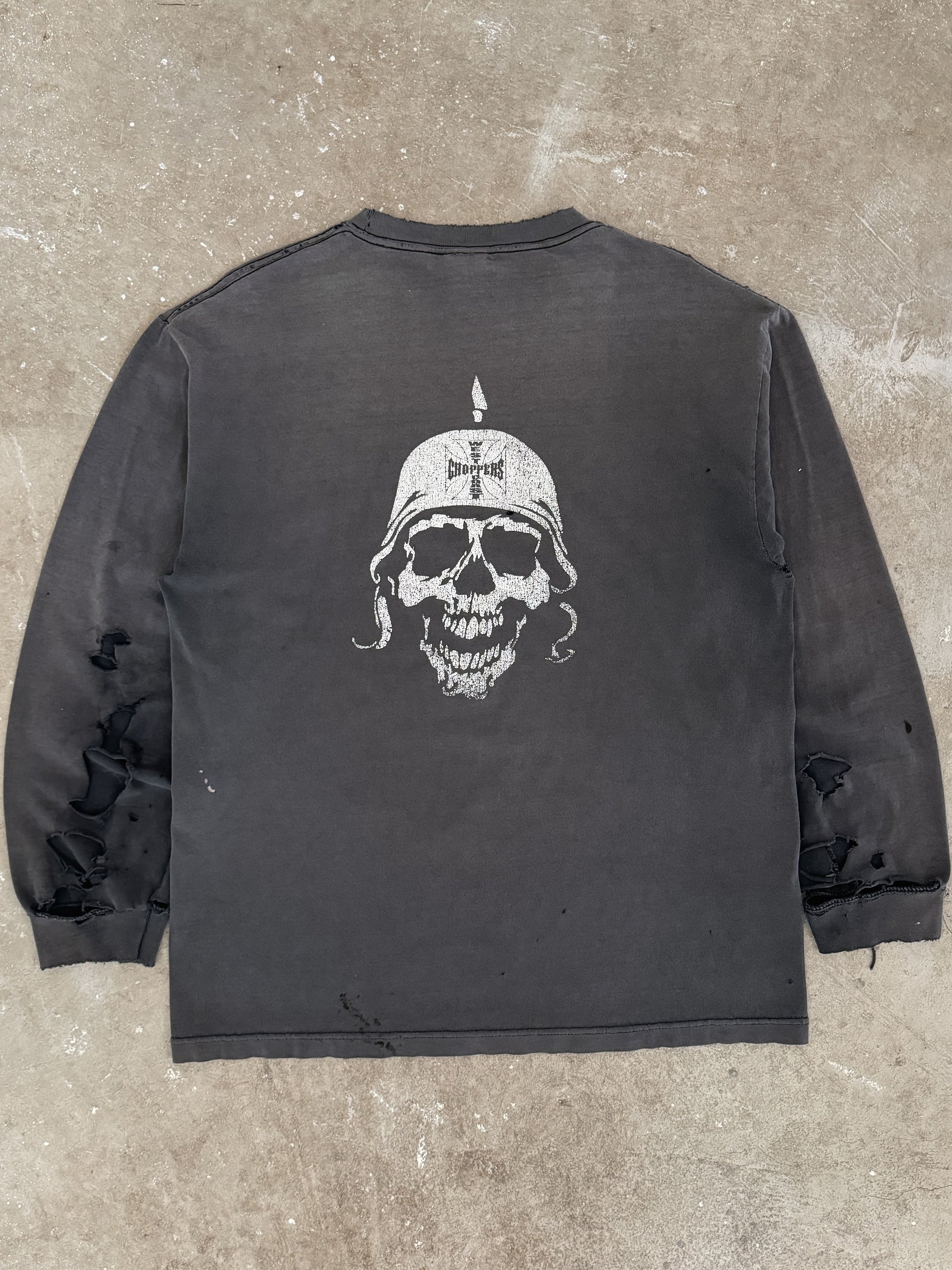 2000s "West Coast Choppers" Faded Thrashed Long Sleeve Tee (L)