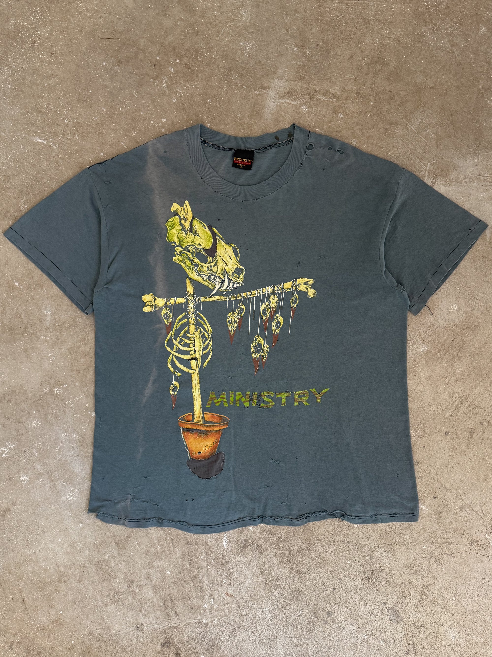 1992 Ministry "Scarecrow" Faded Repaired Tee (XL)