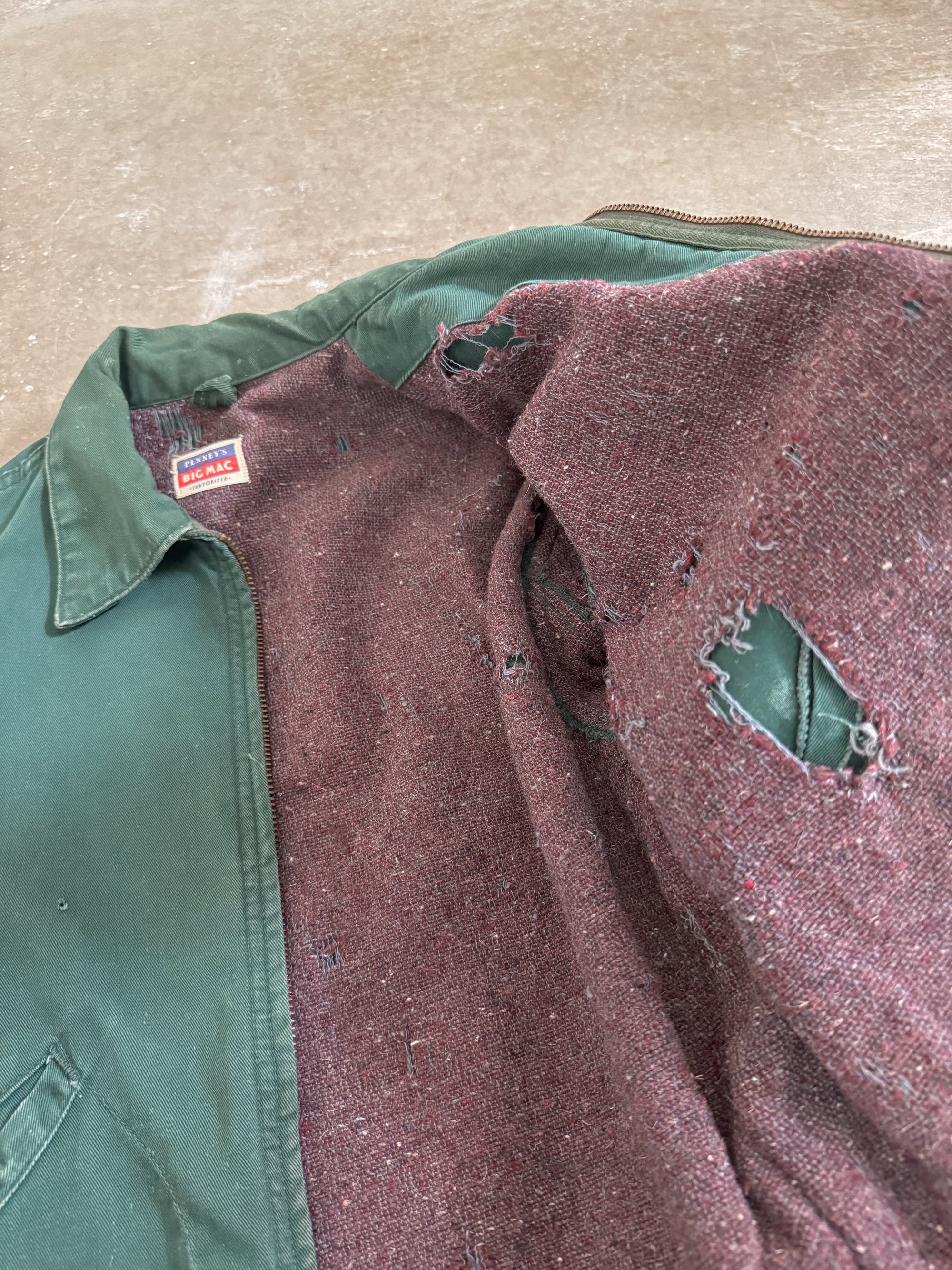 1950s Big Mac Penney Green Blanket Lined Work Jacket (S)