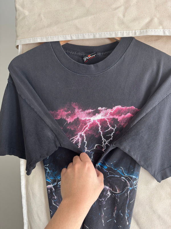 1990s "Cowboy Lightning" Faded Tee (M)