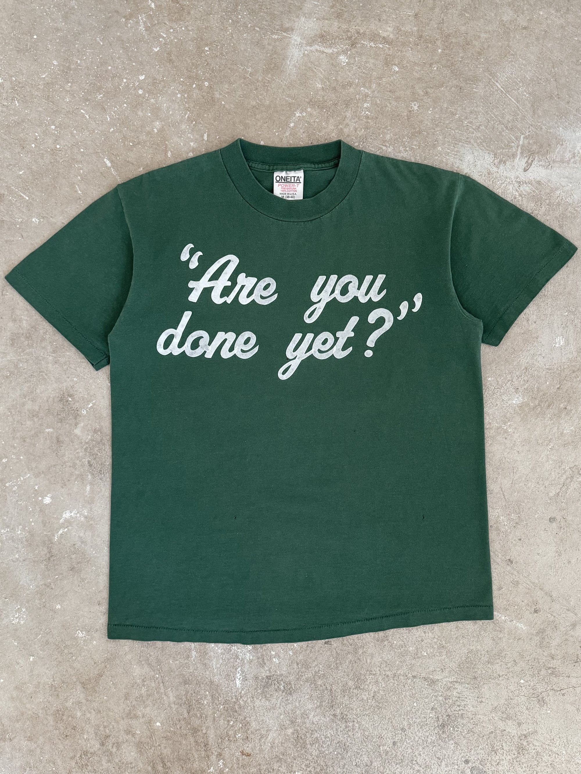 1990s "Are You Done Yet?" Felt Letter Tee (M)