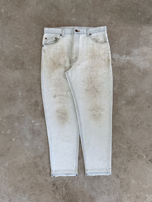 1990s Levis Dirty Pale Blue 550 Released Hem (33X29)