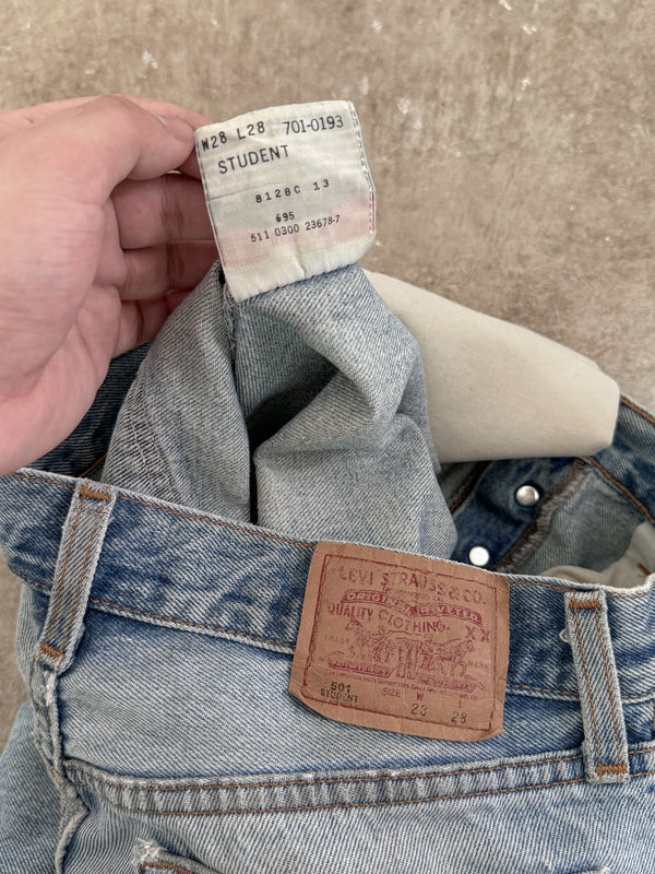 Early 00s Levis Faded Blue 701 Released Hem (27X28)