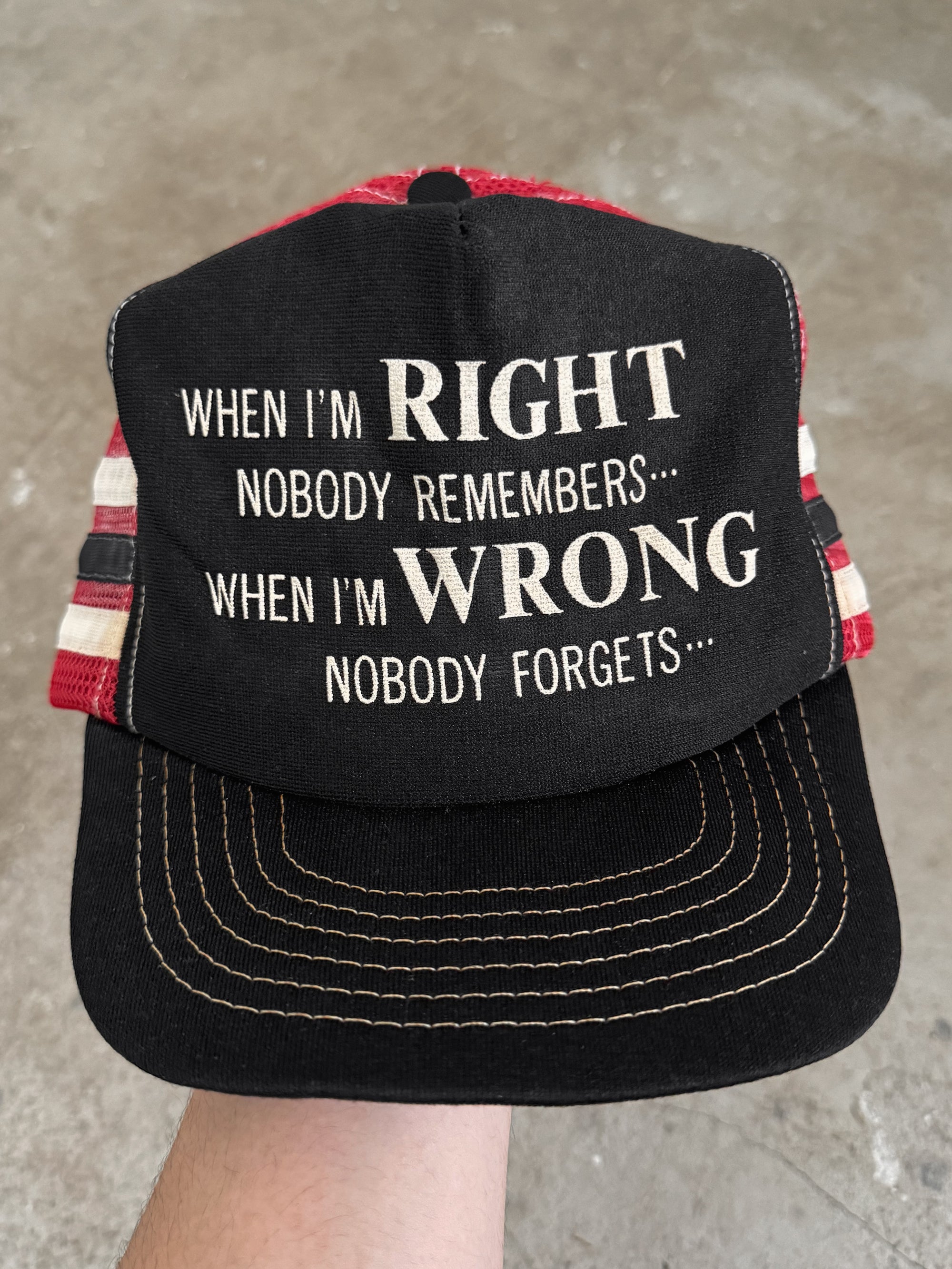 1980s "When I'm Right..." Trucker Hat