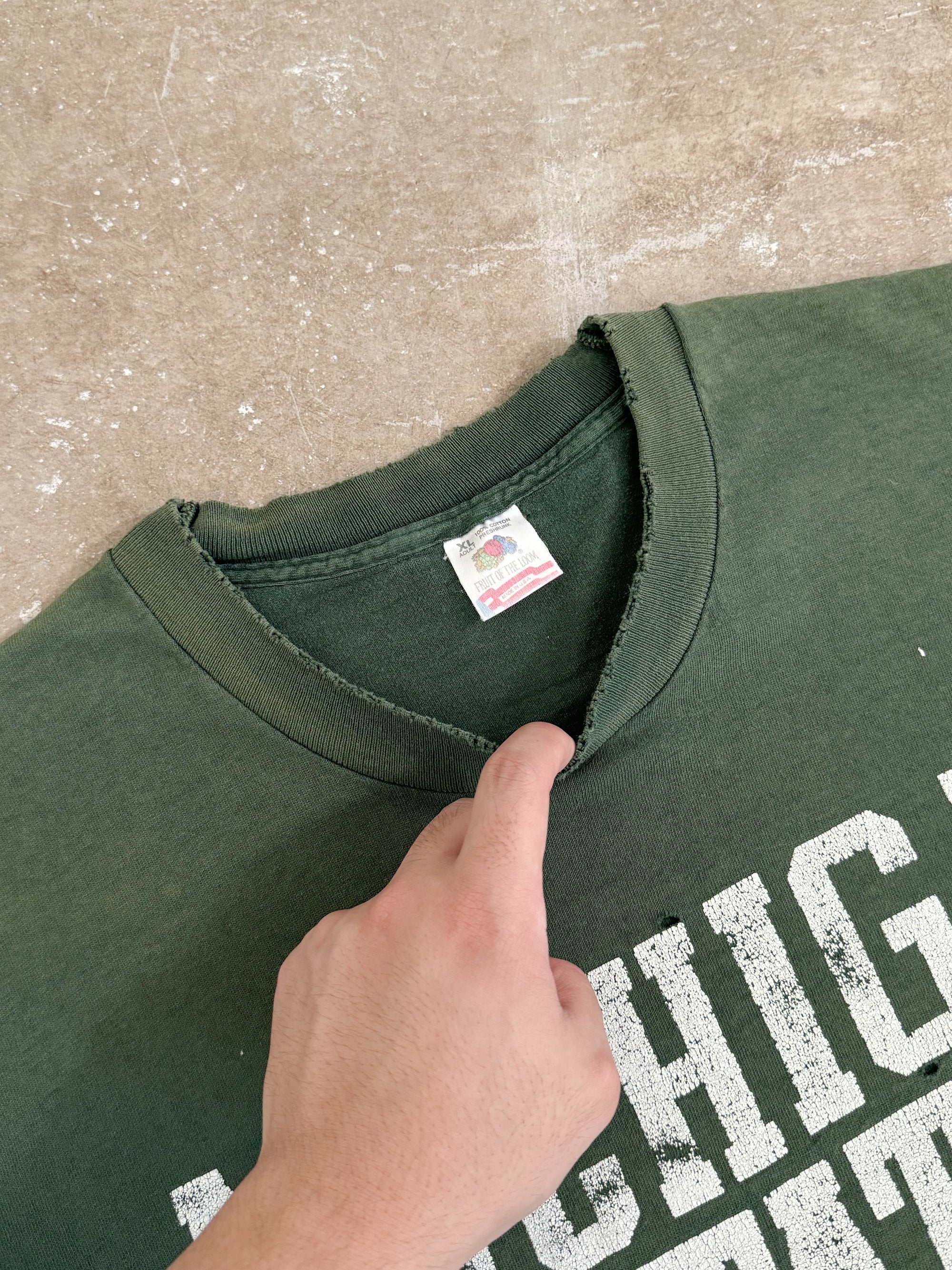 1990s "Michigan State" Distressed Sun Faded Tee (XL)