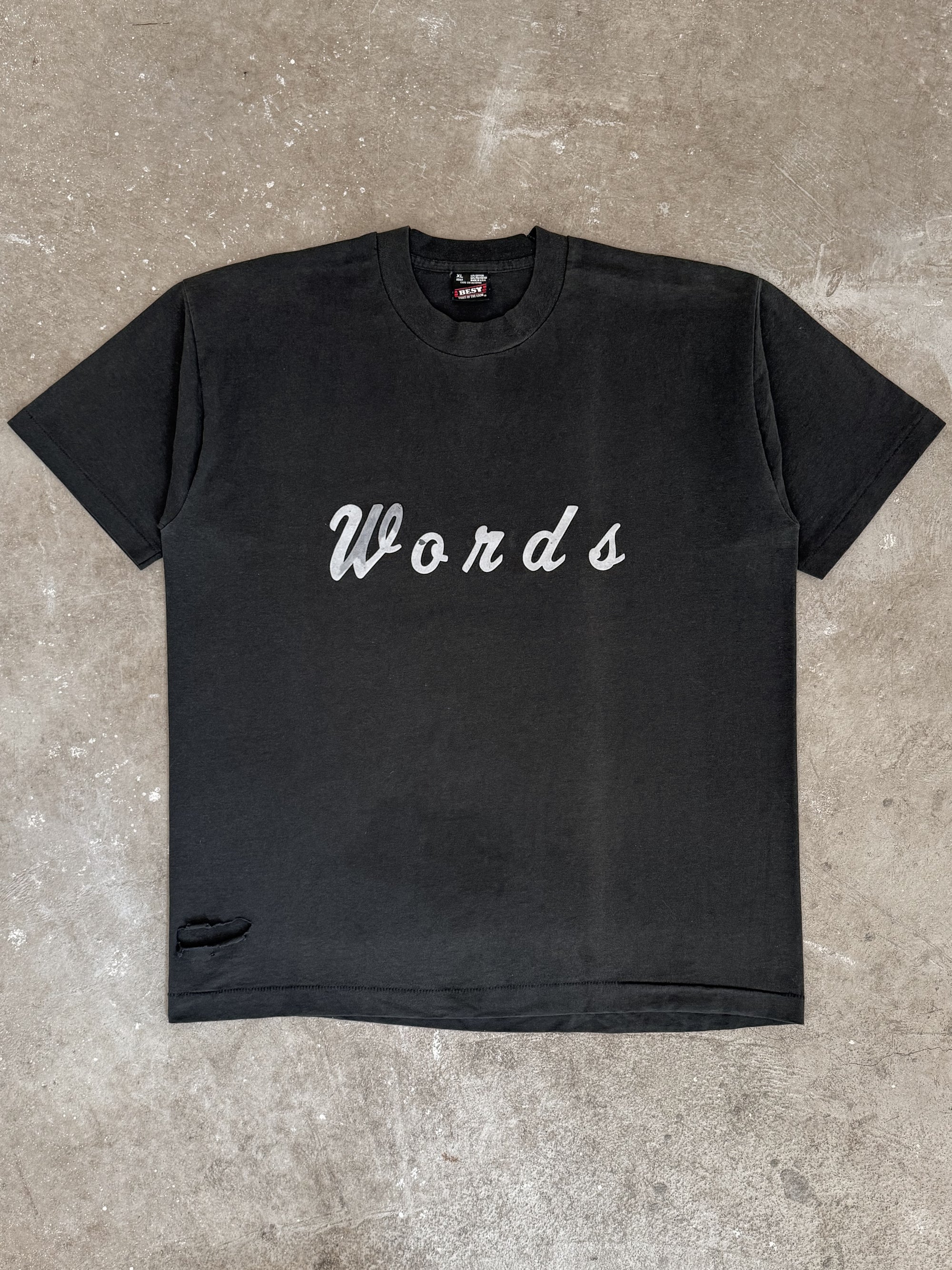 Mid 90s "Words" Felt Letter Tee (XL)