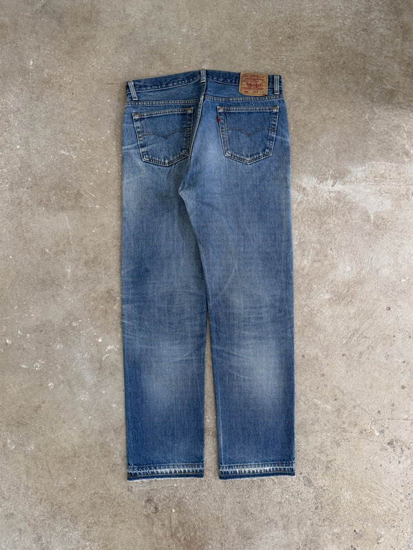 1990s Levis Faded Blue 501 Released Hem (34X32)