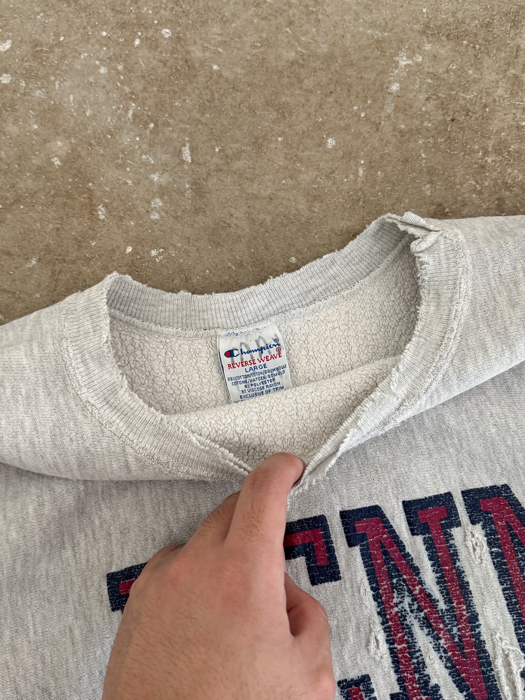 1990s Champion "Penn" Thrashed Reverse Weave Sweatshirt (M)