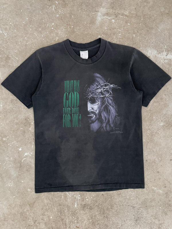 1990s "What Has God Ever Done For You" Faded Tee (M)