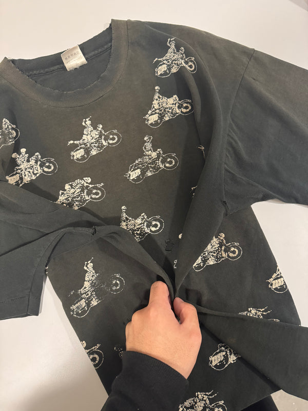 1991 Fashion Victim "Motorcycle Skeleton Sex" Sun Faded Tee (XL)