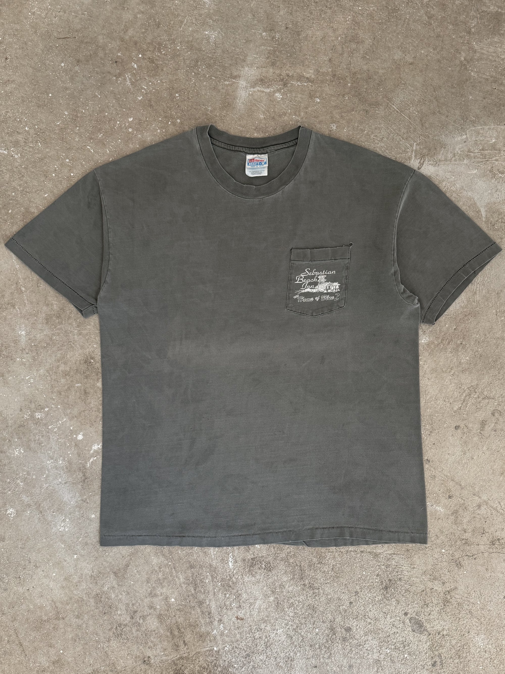 Mid 90s "Sebastian Beach Inn" Faded Pocket Tee (XL)