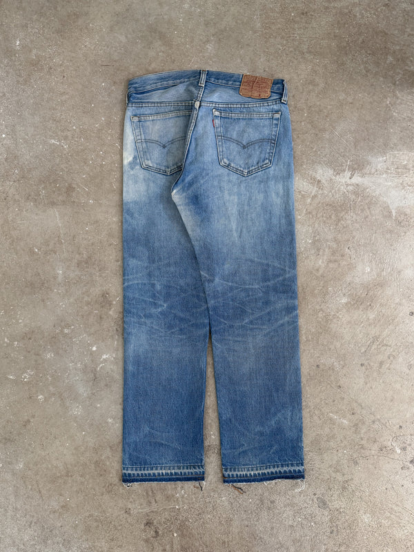 1980s/90s Levis Faded Blue 501 Released Hem (31X29)