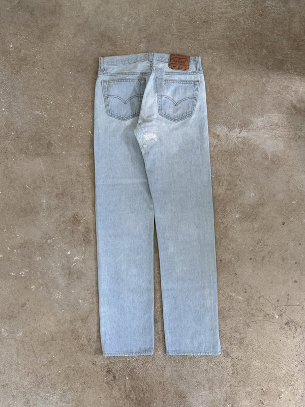 1990s Levis Repaired Faded Blue 501 (29X33)