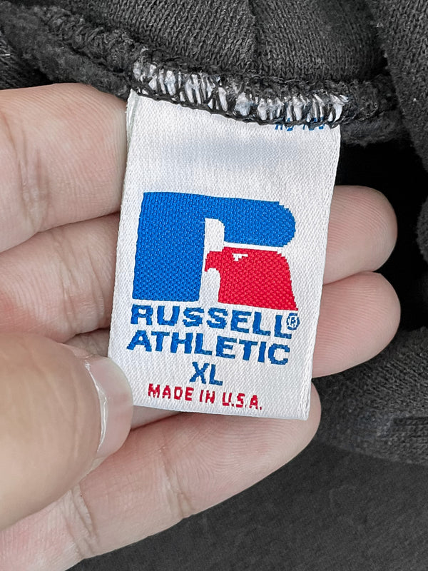 1990s Russell Faded Black Hoodie (XL)