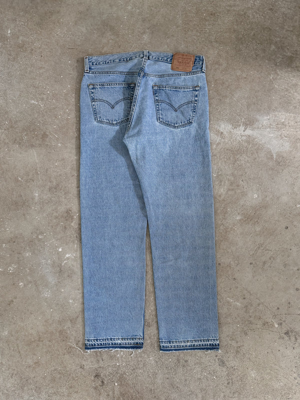 1990s Levis Faded Blue 501 Released Hem (33X30)