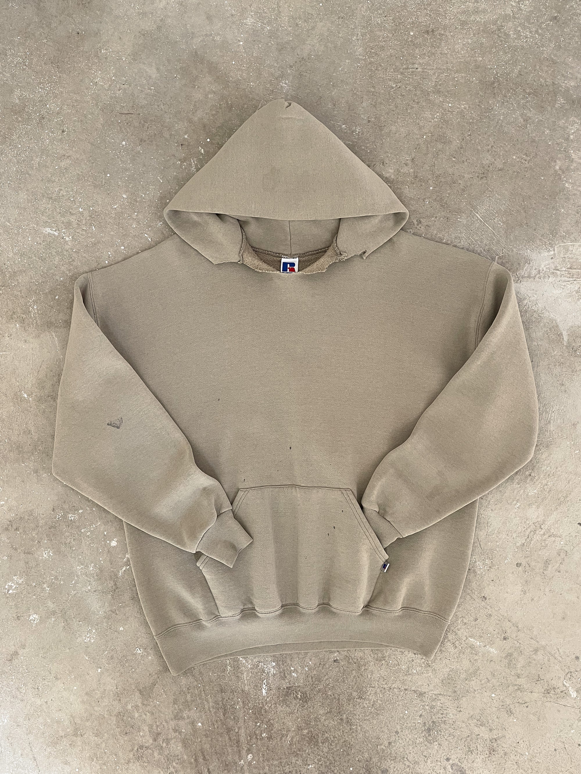 1990s/00s Russell Distressed Sand Hoodie (XL/XXL)