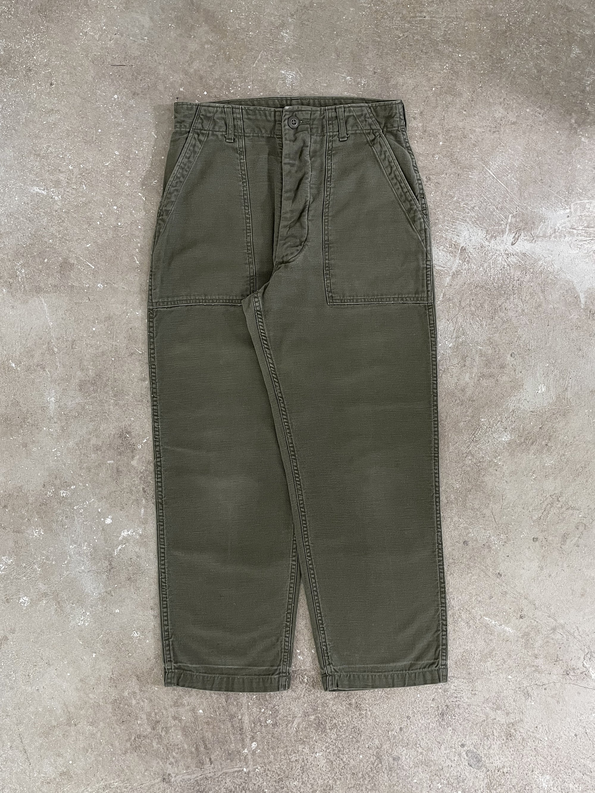 1970s OG-107 Faded Military Fatigue Pants (28X26)