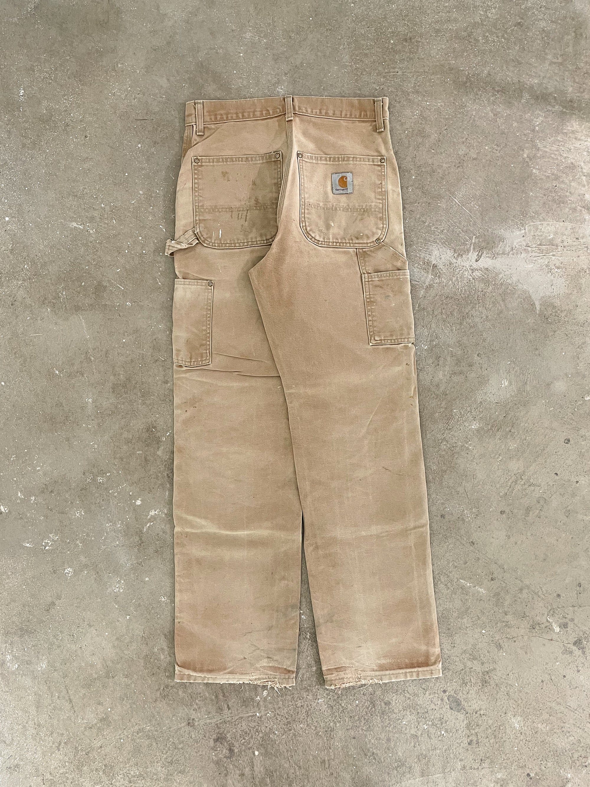 1990s/00s Carhartt B01 Tan Double Knee Work Pants (30X32)