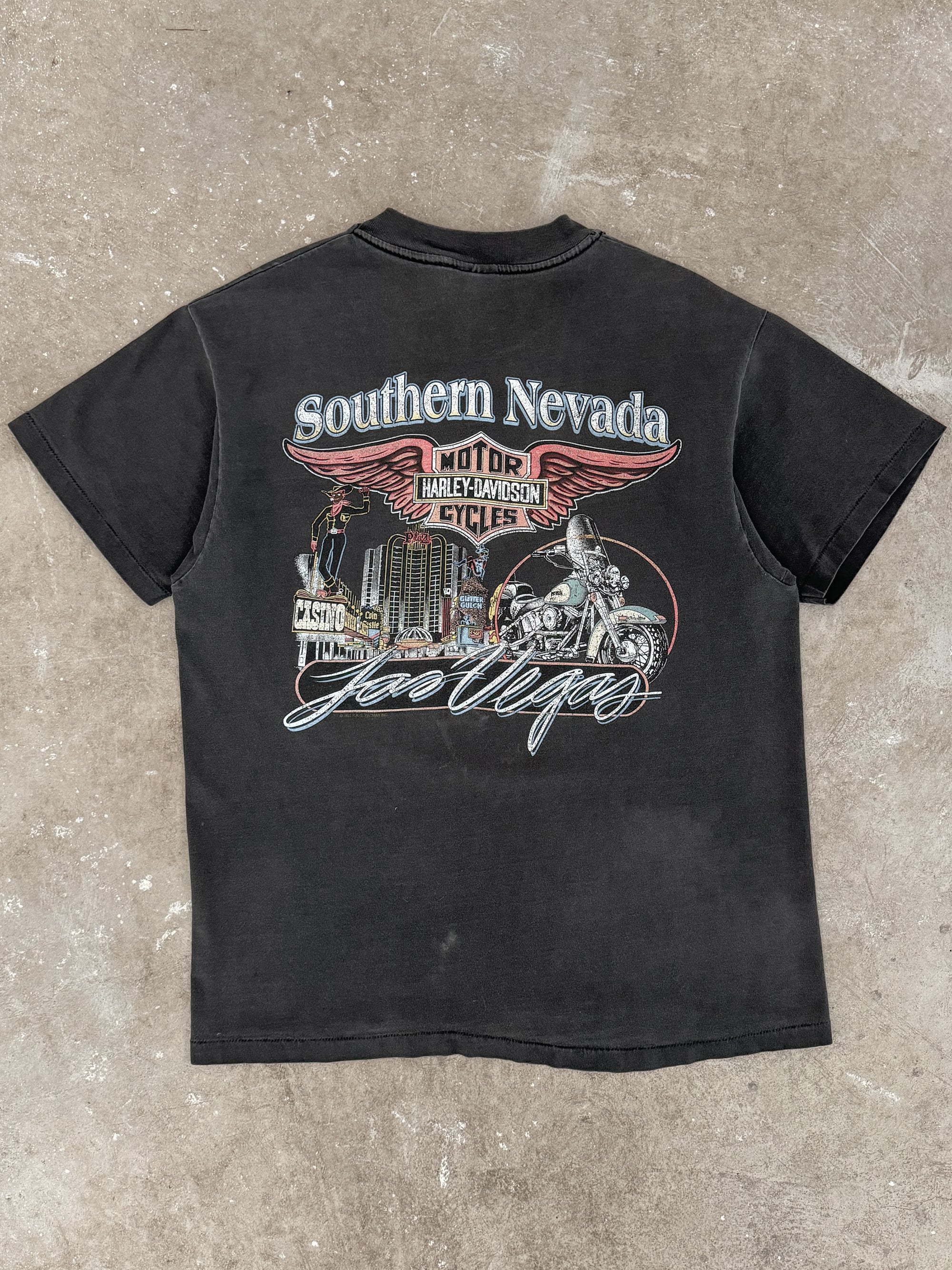 1990s "Harley Davidson Las Vegas" Faded Tee (L)