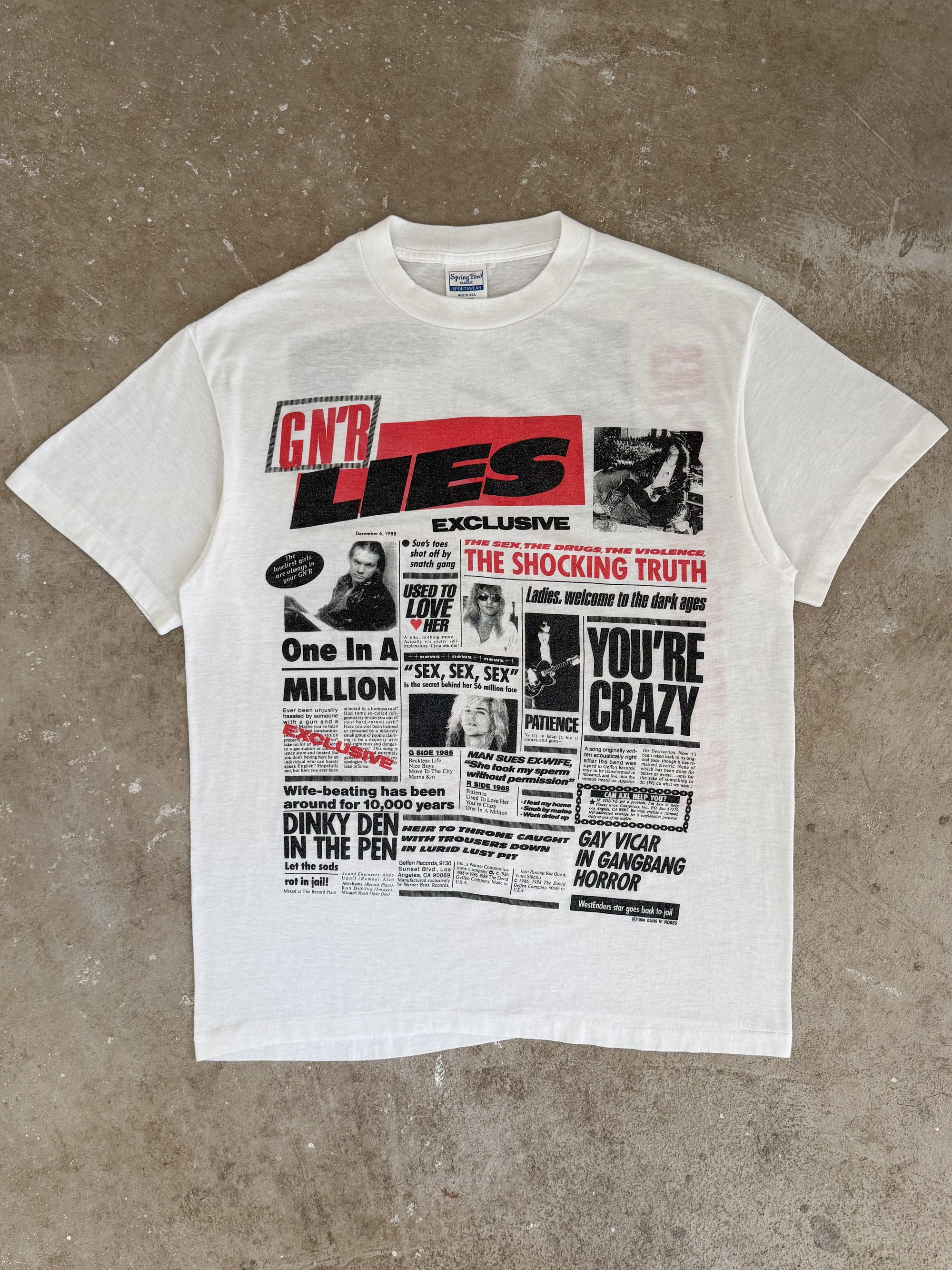 1989 Guns N Roses "Lies" Tee (M)