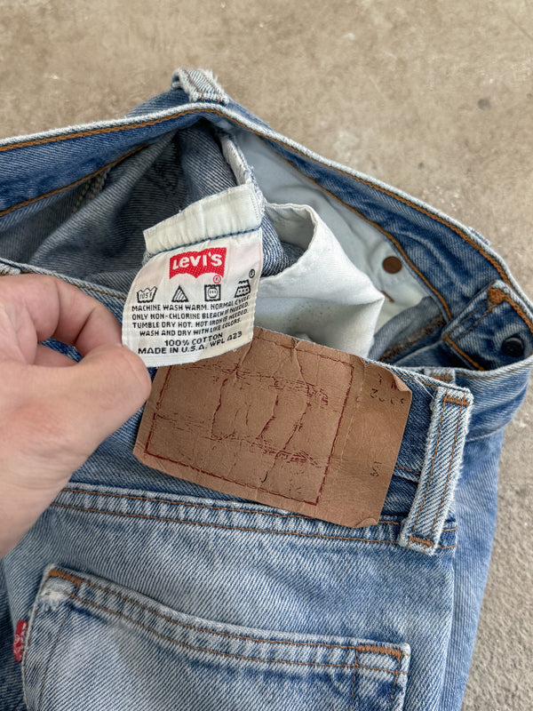 1990s Levis Faded Blue 501 Released Hem (28X30)