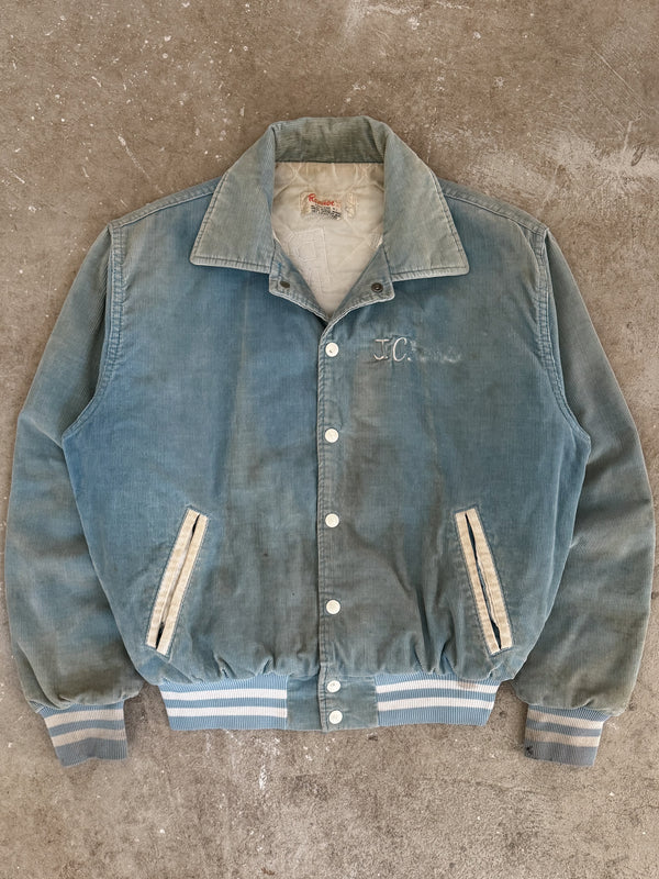1970s/80s "East Ridge" Faded Corduroy Varsity Jacket (S)