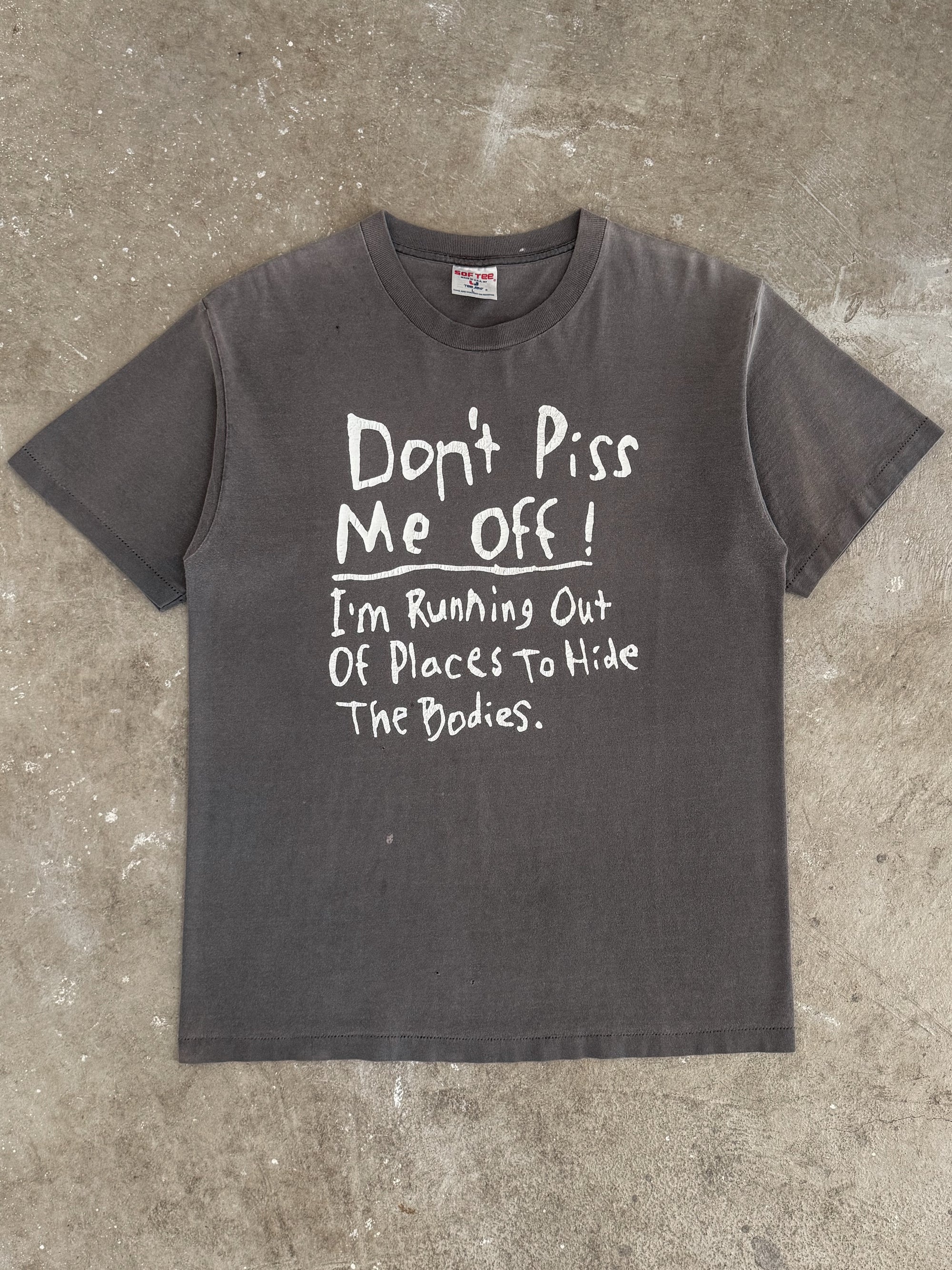 1990s "Don't Piss Me Off" Faded Tee (L)
