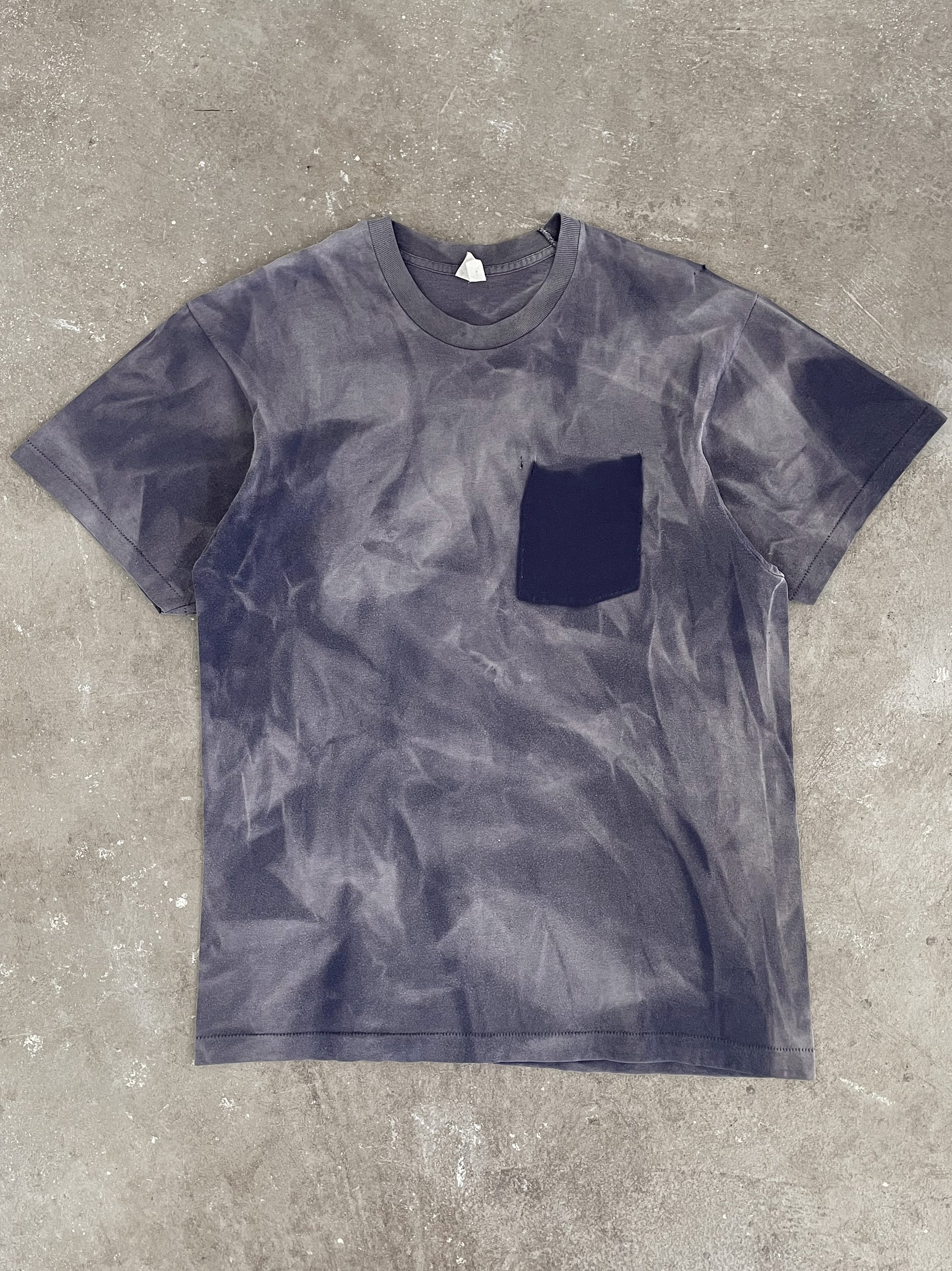 1990s Sun Bleached Navy Removed Pocket Tee (L)