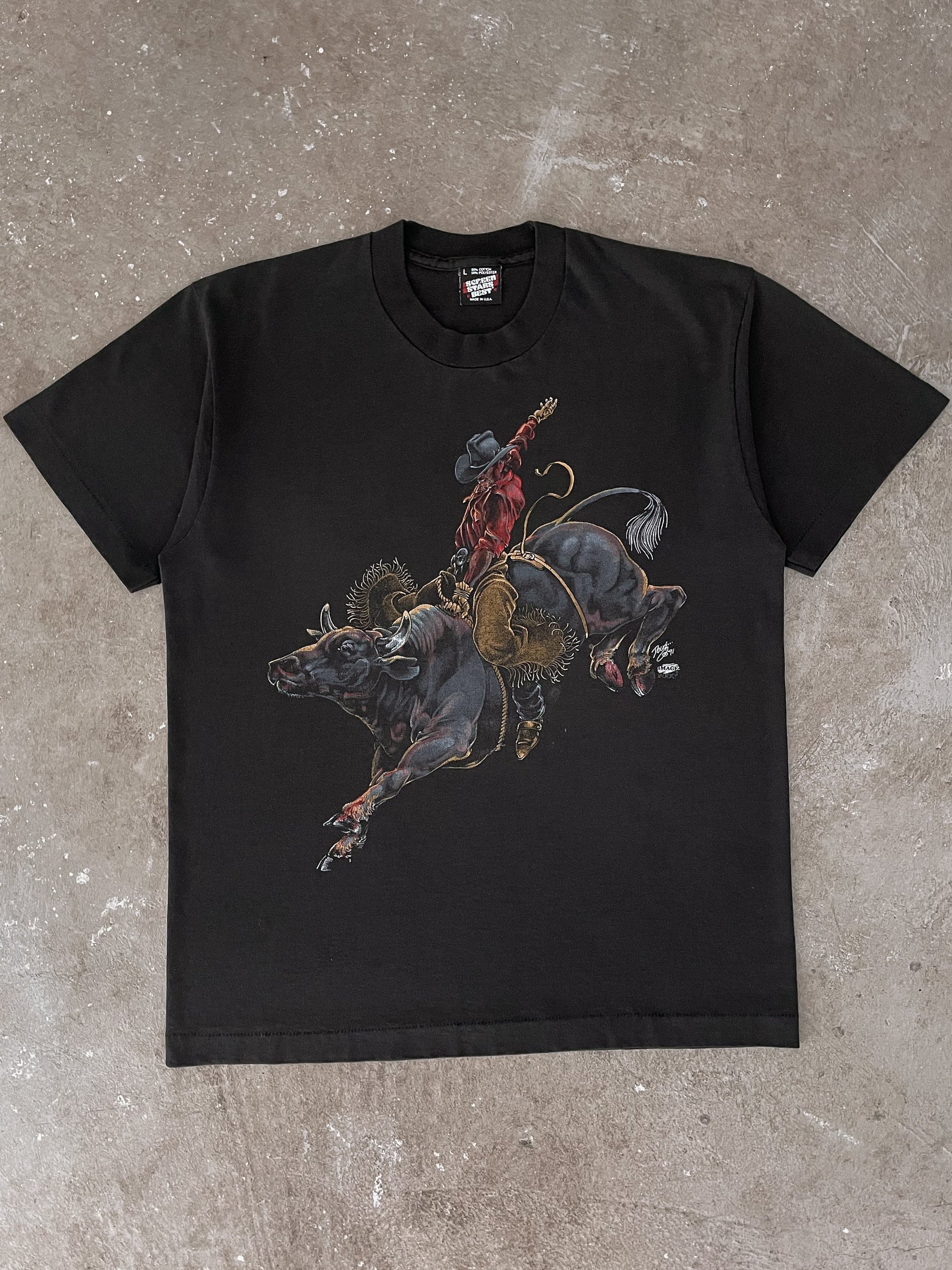 1990s “Bull Riding” Single Stitched Tee (M)