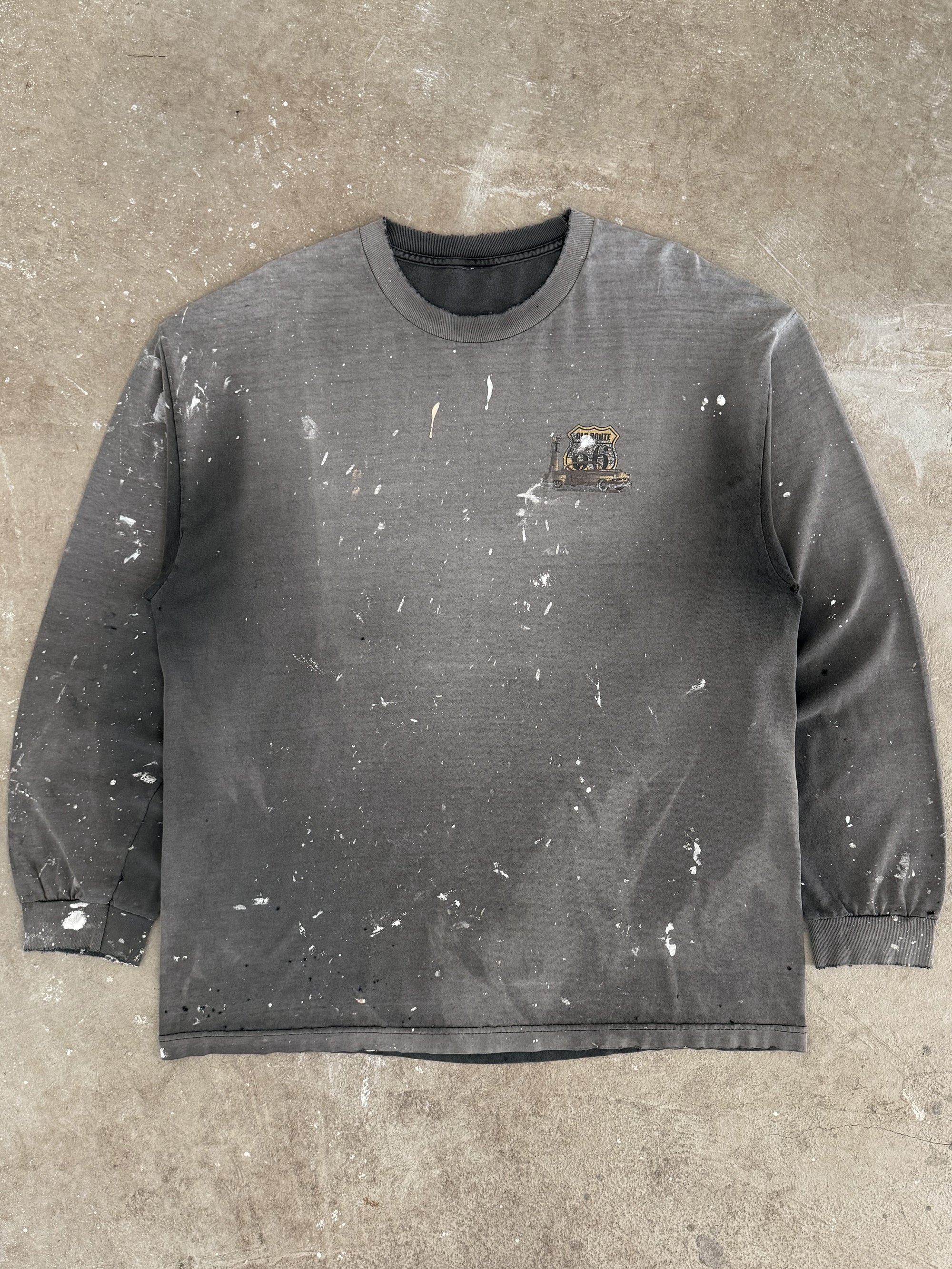 2000s "Old Route 66" Faded Painters Long Sleeve Tee (XL)