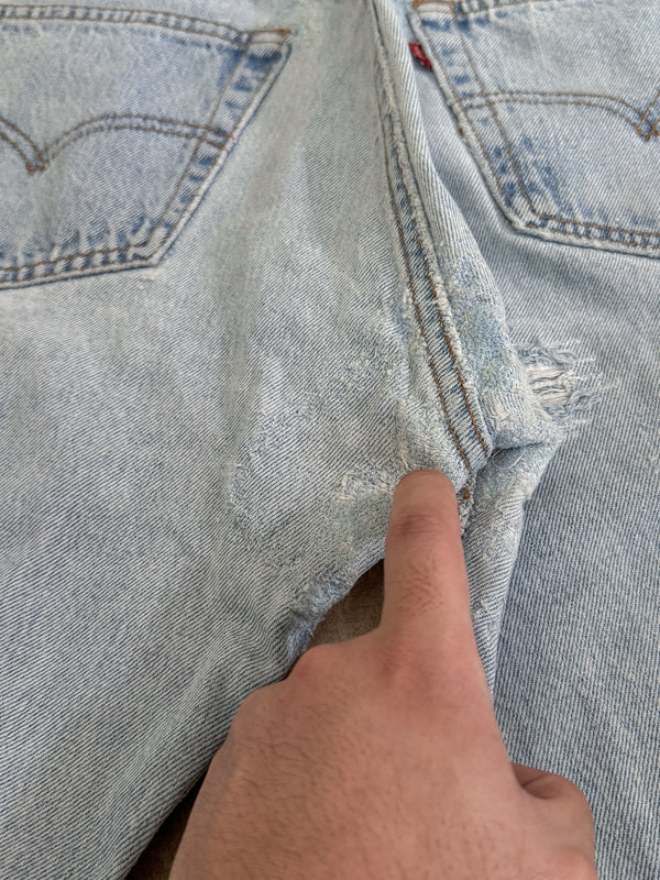 1990s Levis Repaired Faded Blue 501 (30X32)