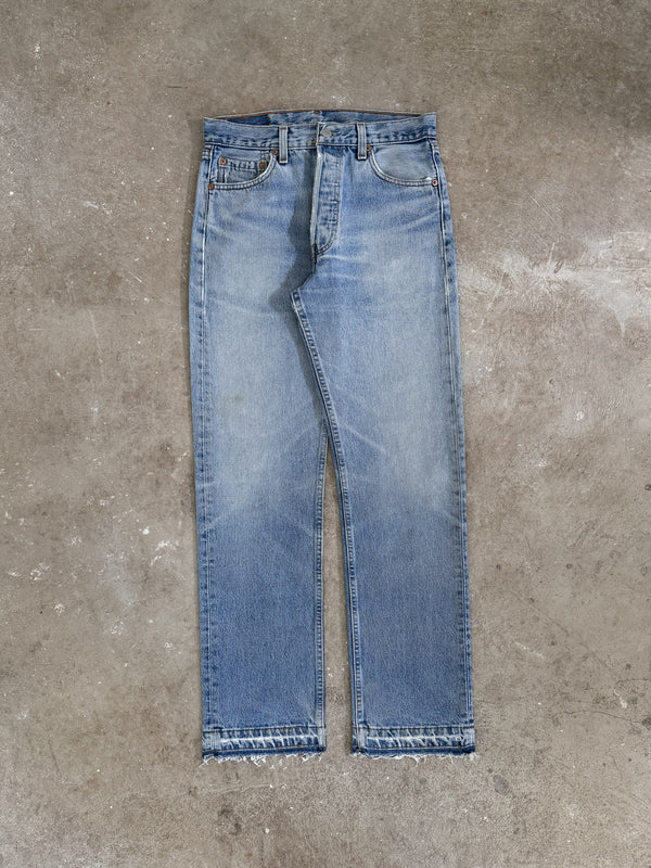 1990s Levis Faded Blue 501 Released Hem (28X30)