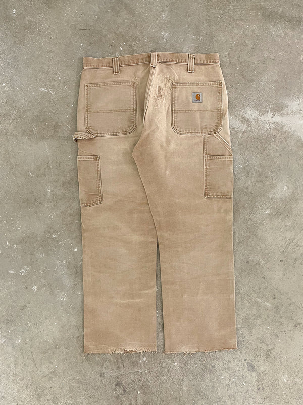 Carhartt 100098-211 Tan Double Knee Work Pants (35X27)