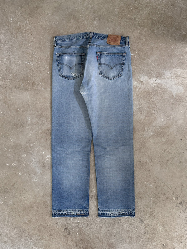 1990s Levis Faded Blue 501 Released Hem (34X30)