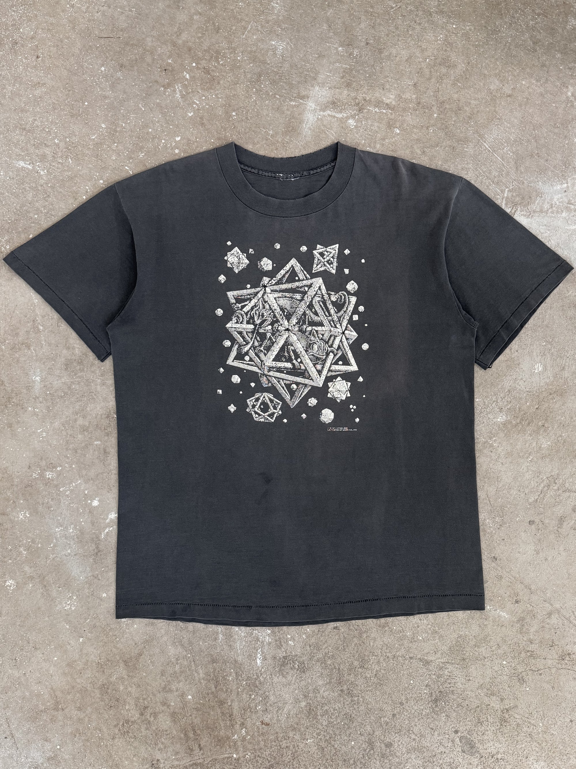 1990s "MC Escher Stars" Faded Tee (L)