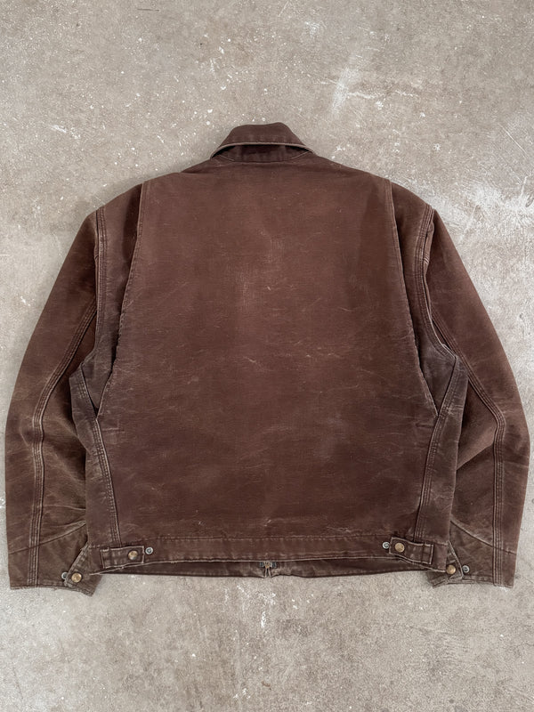 2000s Carhartt Faded Dark Brown J200 Detroit Jacket (L)