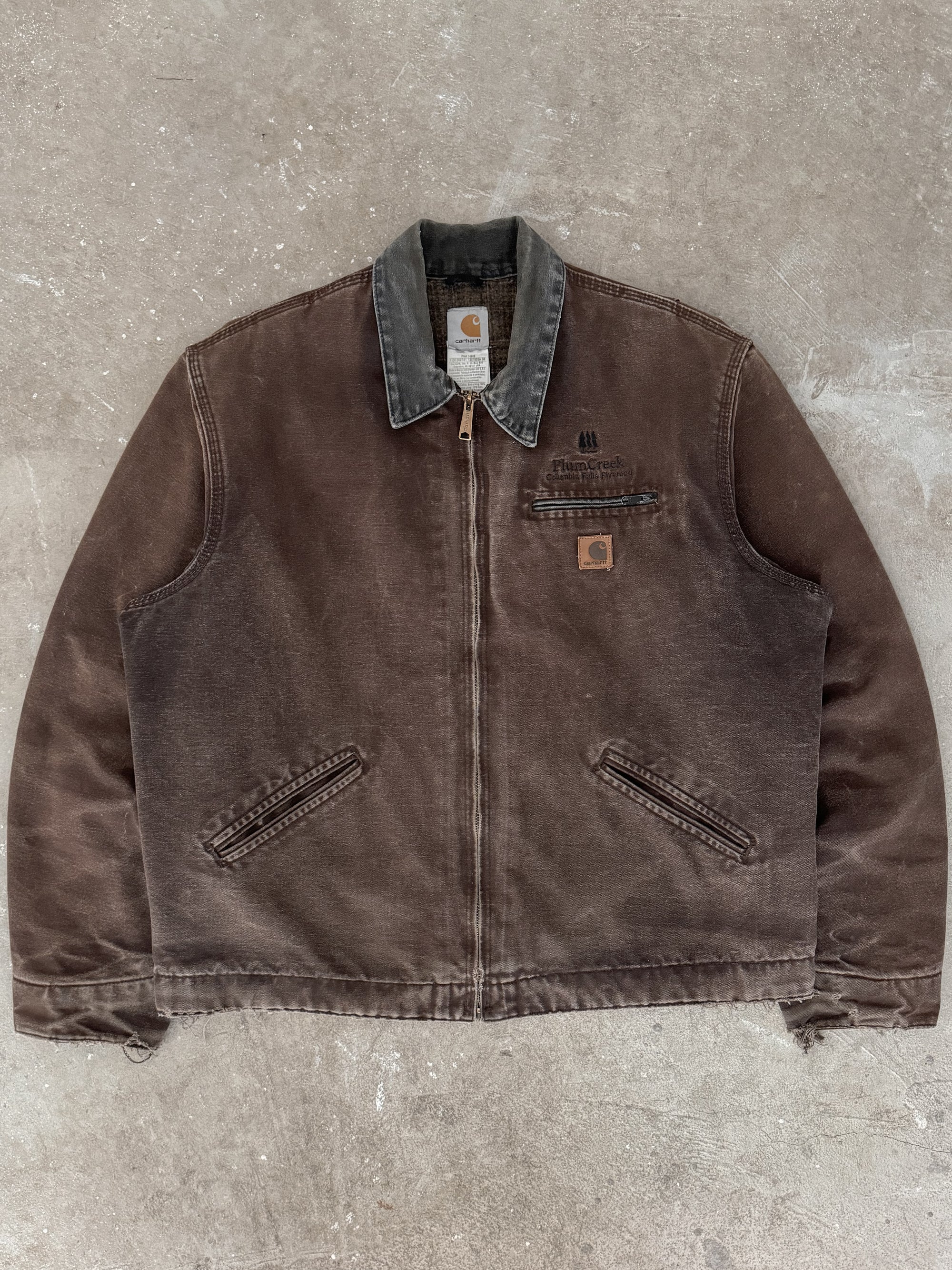 2000s Carhartt "Plum Creek" Dark Brown J97 Detroit Jacket (XL)