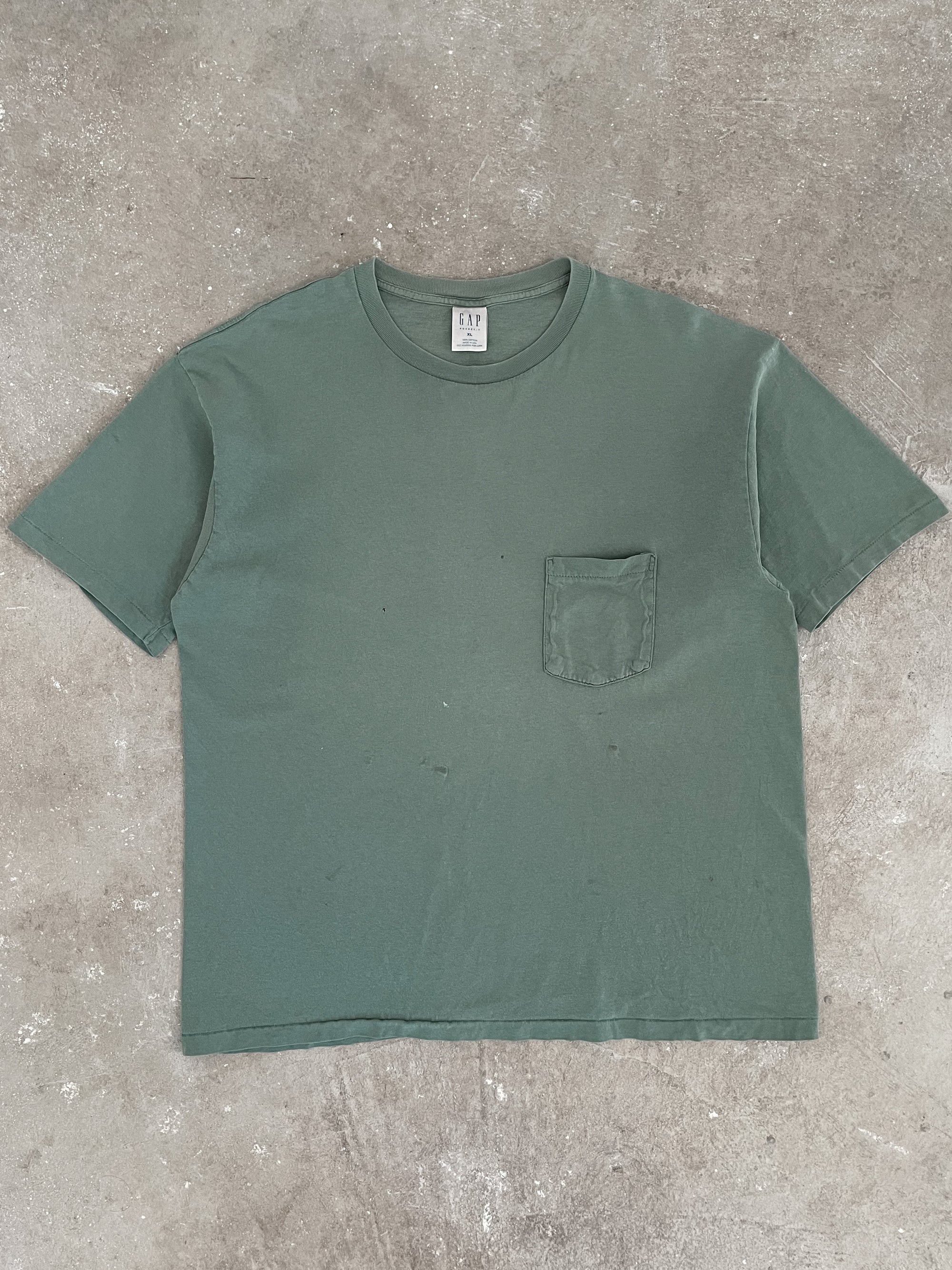1990s Gap Faded Green Pocket Tee (XL)