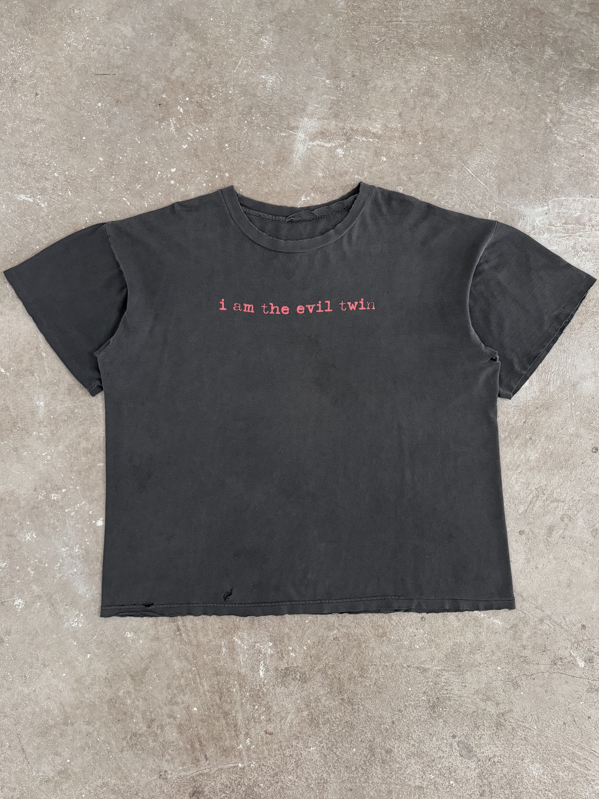 1990s "I Am The Evil Twin" Distressed Faded Tee (XXL)