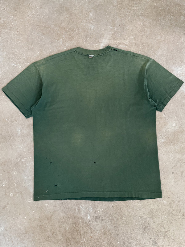 1990s "Michigan State" Distressed Sun Faded Tee (XL)