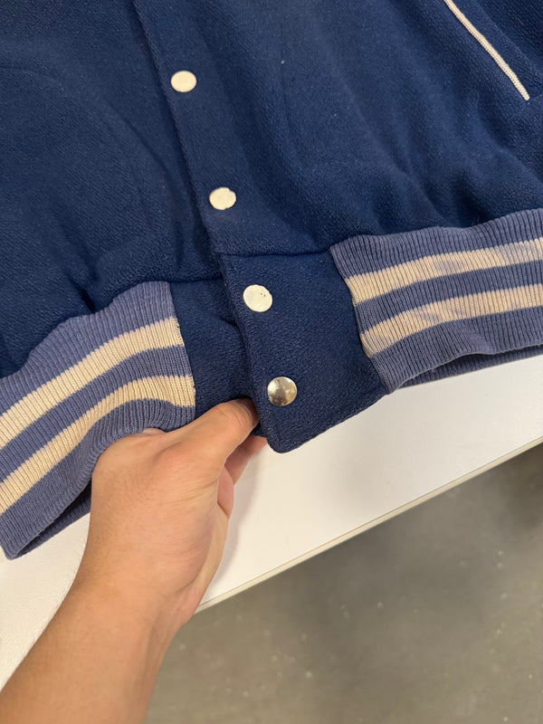 1950s Faded Blue Chain Stitch “Special Services” Varsity Jacket (M)