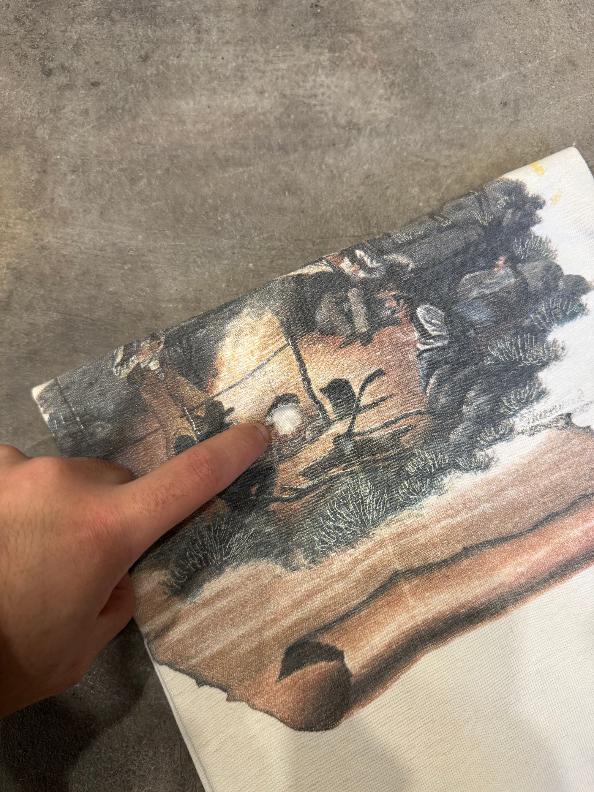 1990s "Cowboy Scroll" Thrashed Tee (L)