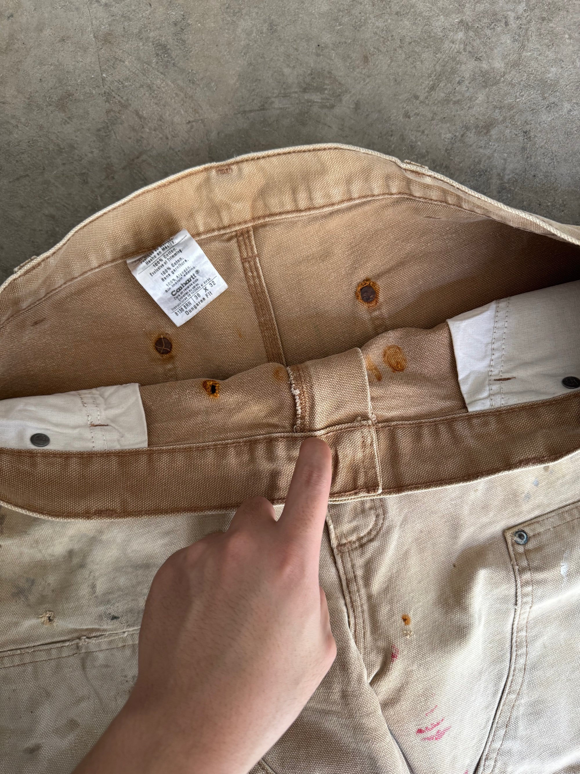 Carhartt B136 Tan Double Knee Work Pants (36X31)